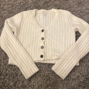 white button down cardigan